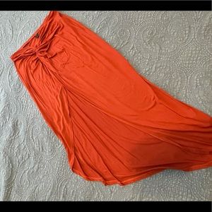 Orange wrap style skirt